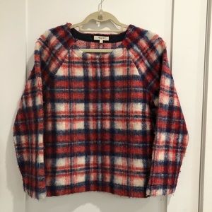 Madewell plaid crew neck sweater